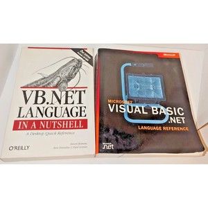 Lot of 2 VB.NET Language Books -  In a Nutshell, 2nd Ed [W CDROM]  + MS Press